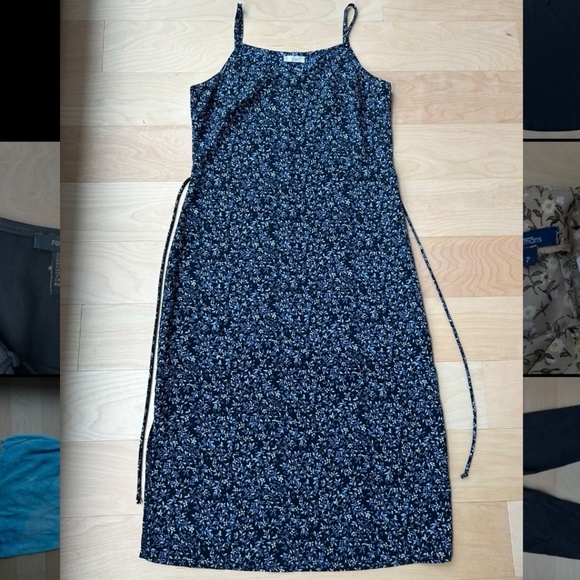 NAVY FLORAL MIDI DRESS - Picture 4 of 5